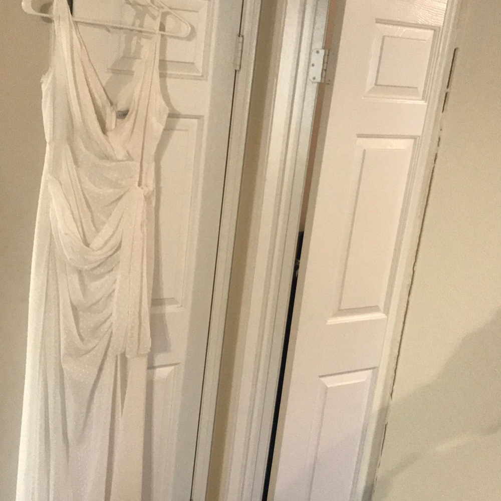White Lioness Maxi dress open leg side tie